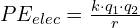 PE_{elec} = \frac{k \cdot q_1 \cdot q_2}{r}