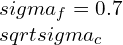 \\\\\\sigma_f =0.7\\sqrt{\\sigma_c}