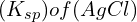 (K_{sp}) of (AgCl)