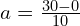 a = frac{30 - 0}{10}