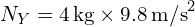  N_Y = 4 , text{kg} times 9.8 , text{m/s}^2 