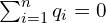 $\sum_{i=1}^{n} q_i = 0$