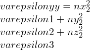 \\varepsilon yy=nx_{2}^{2}\\varepsilon 1+ny_{2}^{2}\\varepsilon 2+nz_{2}^{2}\\varepsilon 3