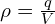 $\rho = \frac{q}{V}$