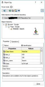 UFT Object Repository - Object Spy