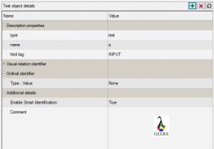 UFT Object Repository - Property View