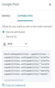 Perfecto Selenium Integration - Perfecto Mobile Capabilities