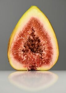 Fig Ficus carica fruit halved