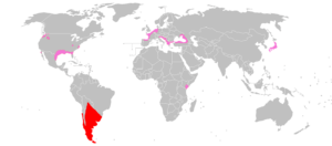 Mapa Myocastor coypus