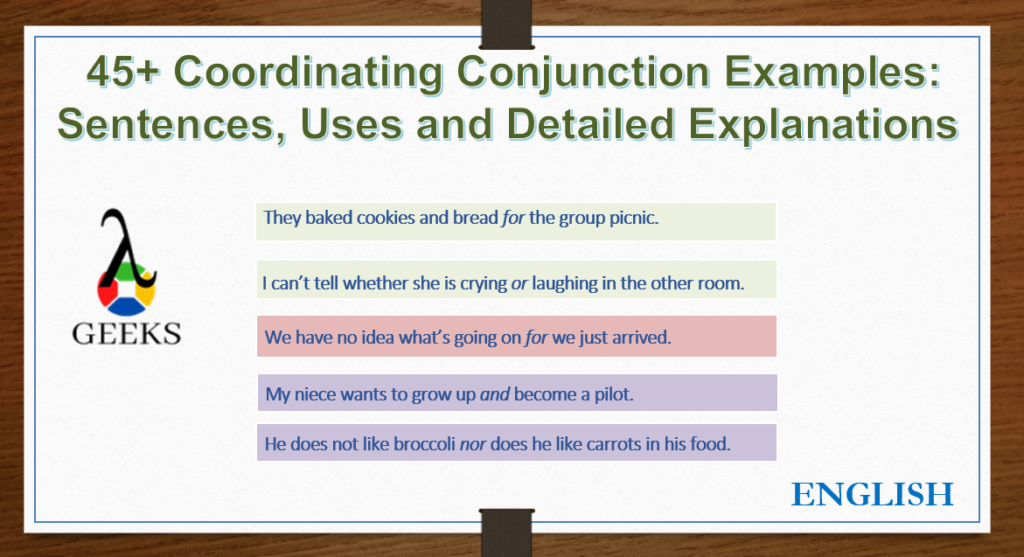 Coordinating Conjunction Example