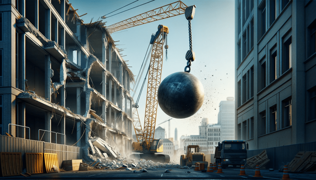 The swinging of crane balls