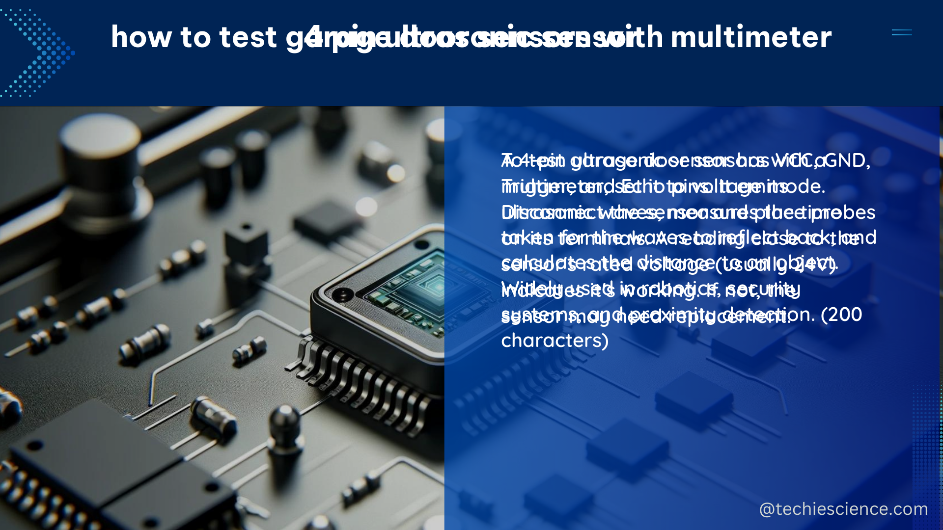 4 pin ultrasonic sensor