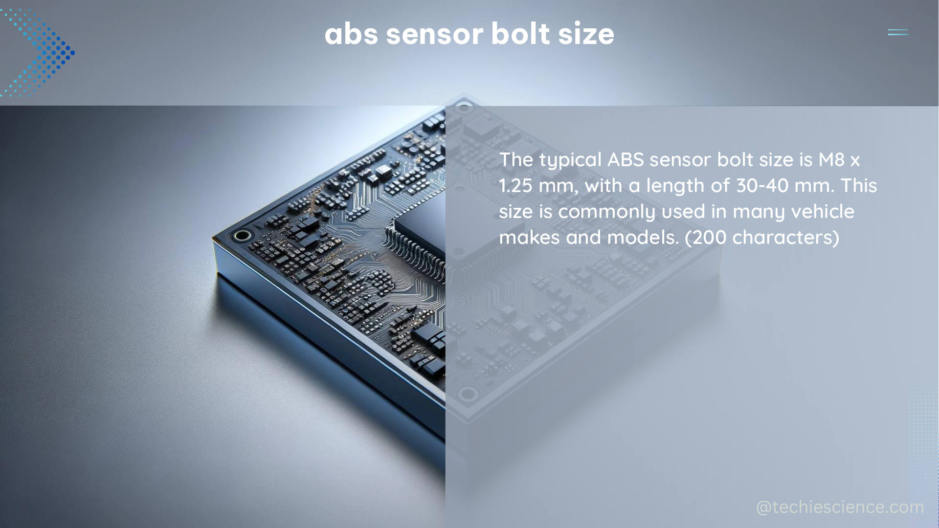 abs sensor bolt size