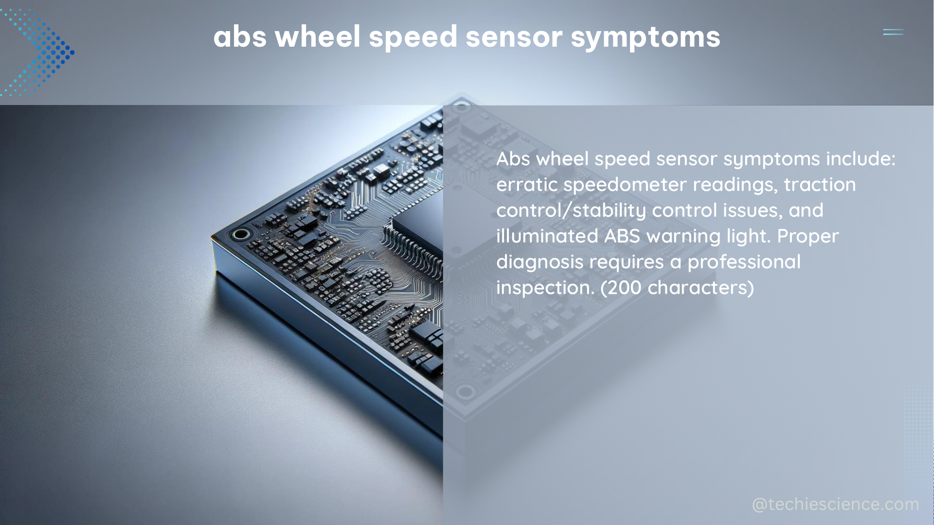 abs wheel speed sensor symptoms