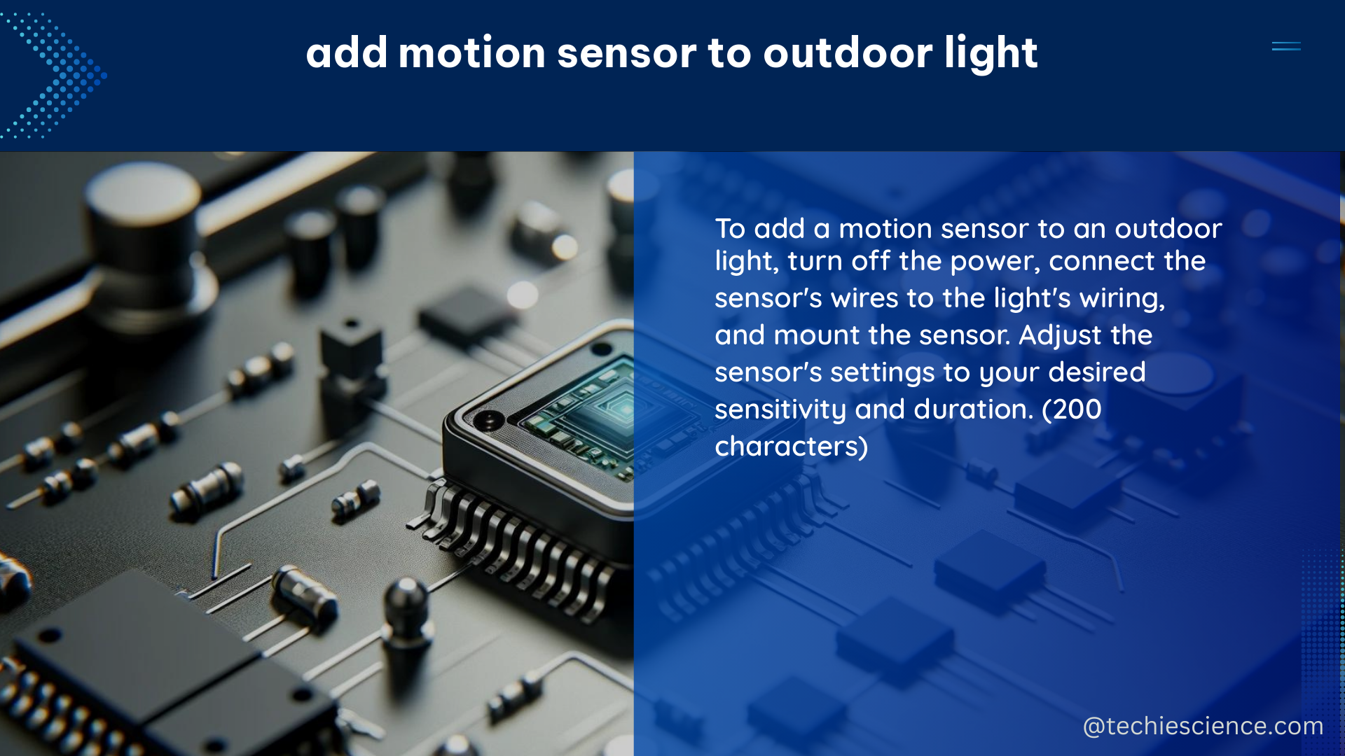 add motion sensor to outdoor light