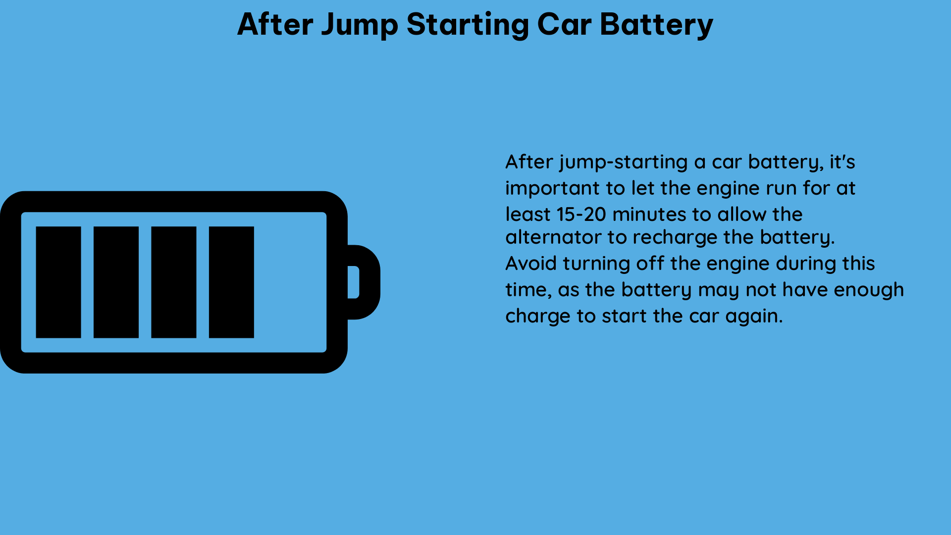 after jump starting car battery