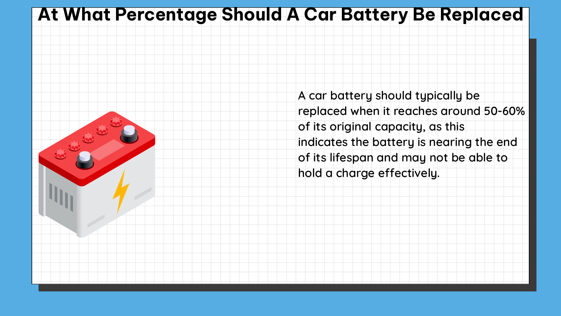 at what percentage should a car battery be replaced