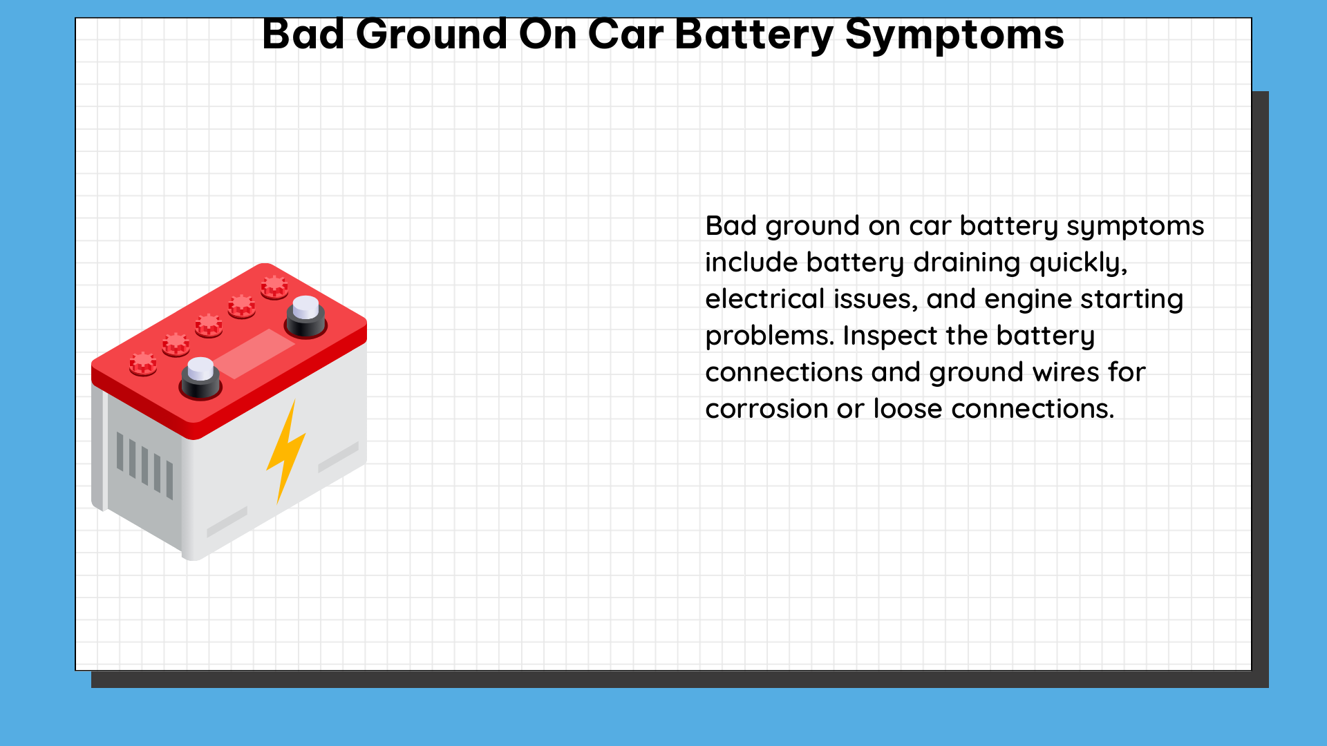 bad ground on car battery symptoms