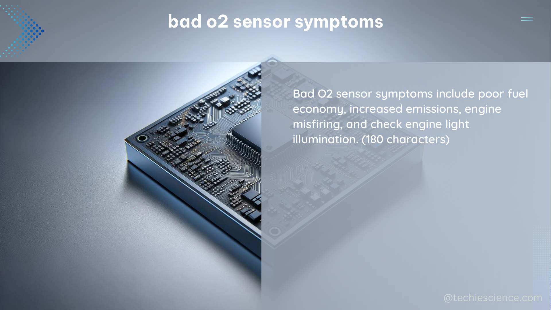 bad o2 sensor symptoms