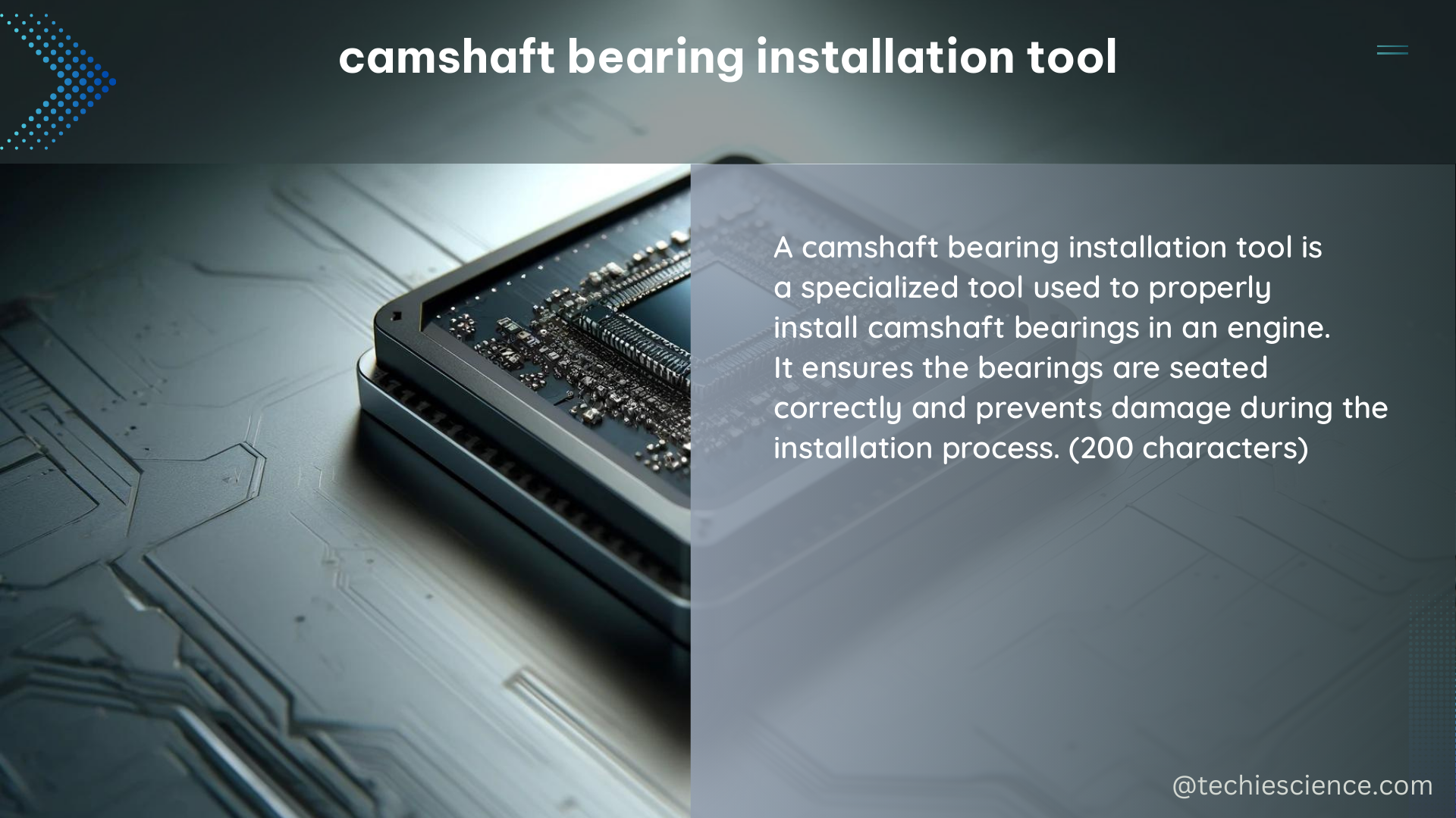 camshaft bearing installation tool