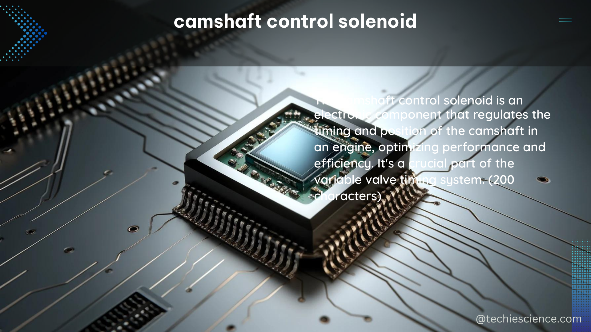 camshaft control solenoid