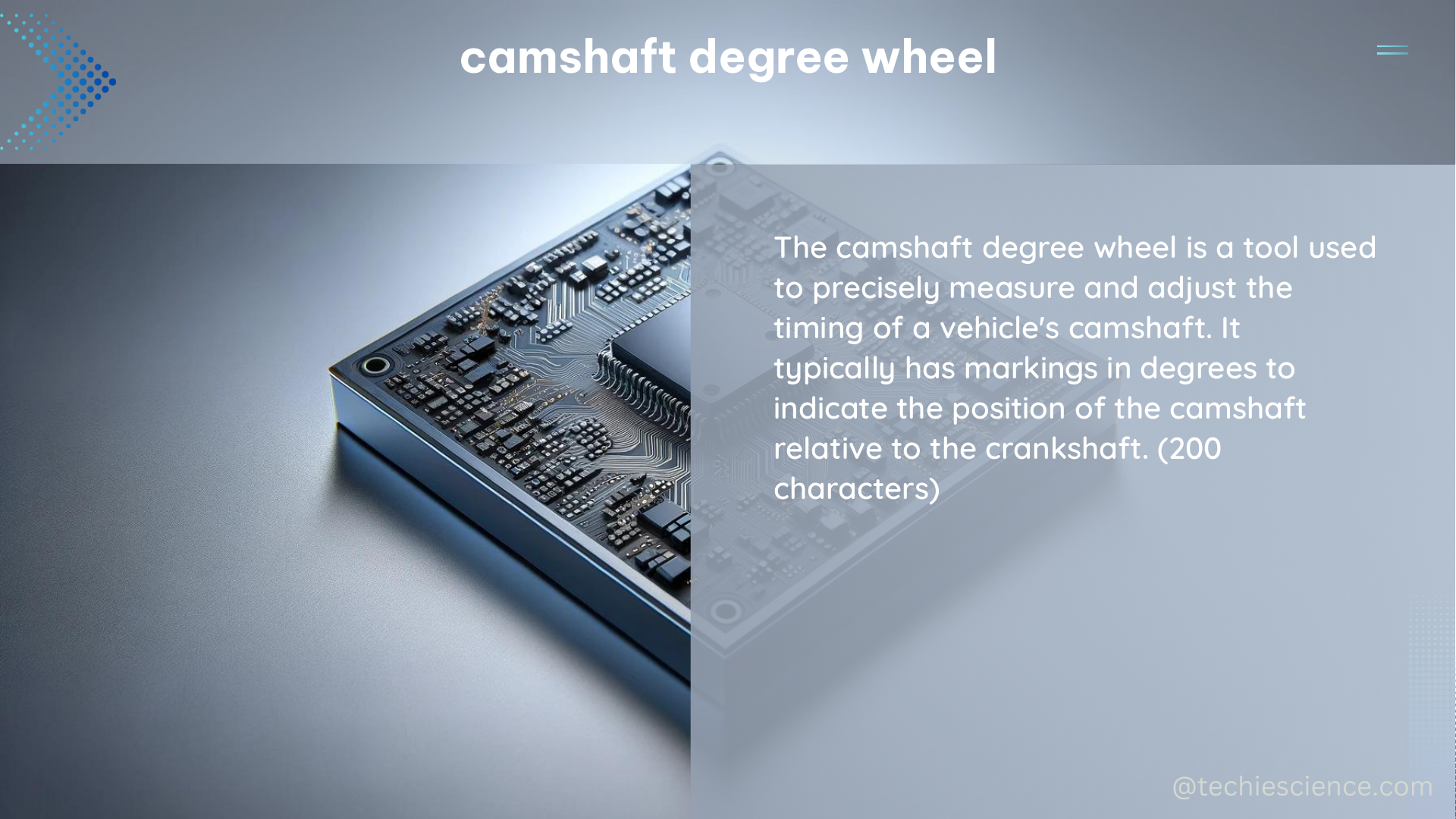 camshaft degree wheel