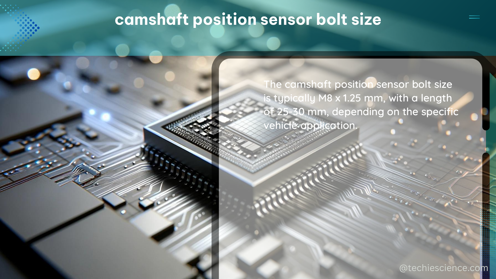 camshaft position sensor bolt size