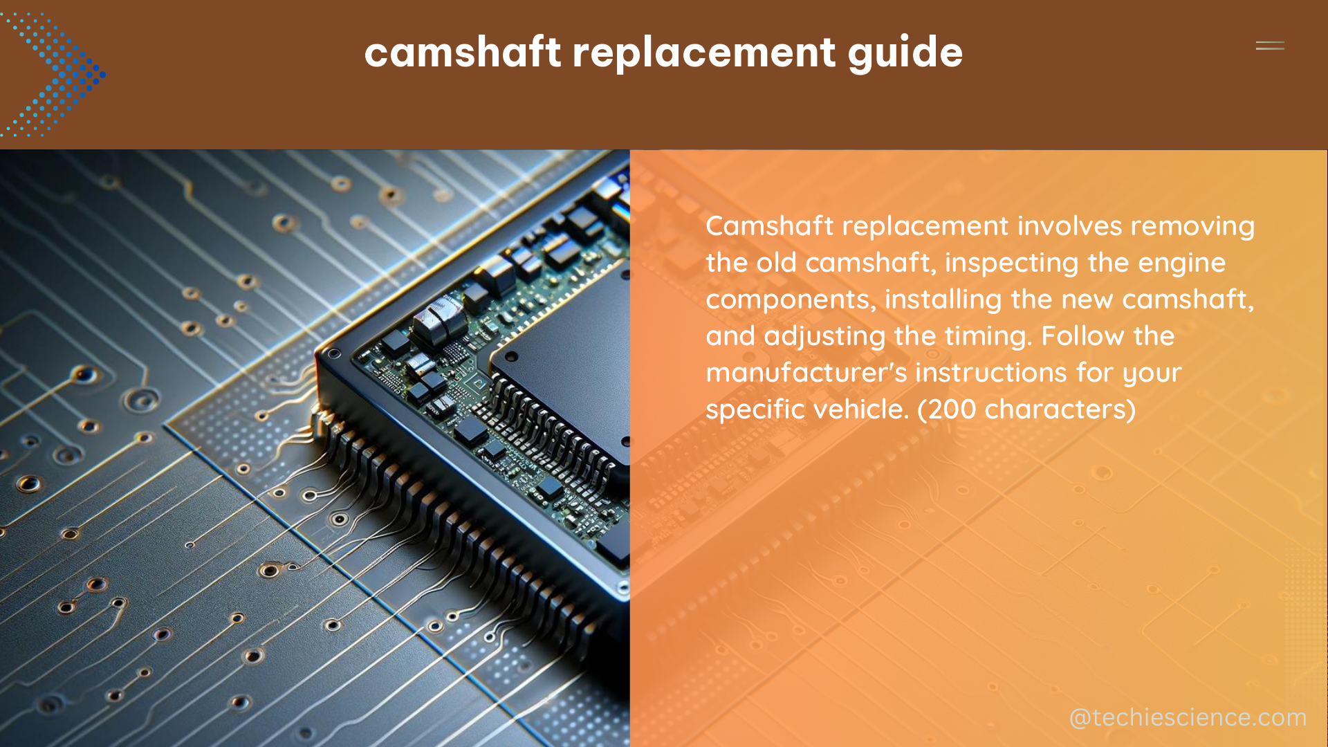 camshaft replacement guide