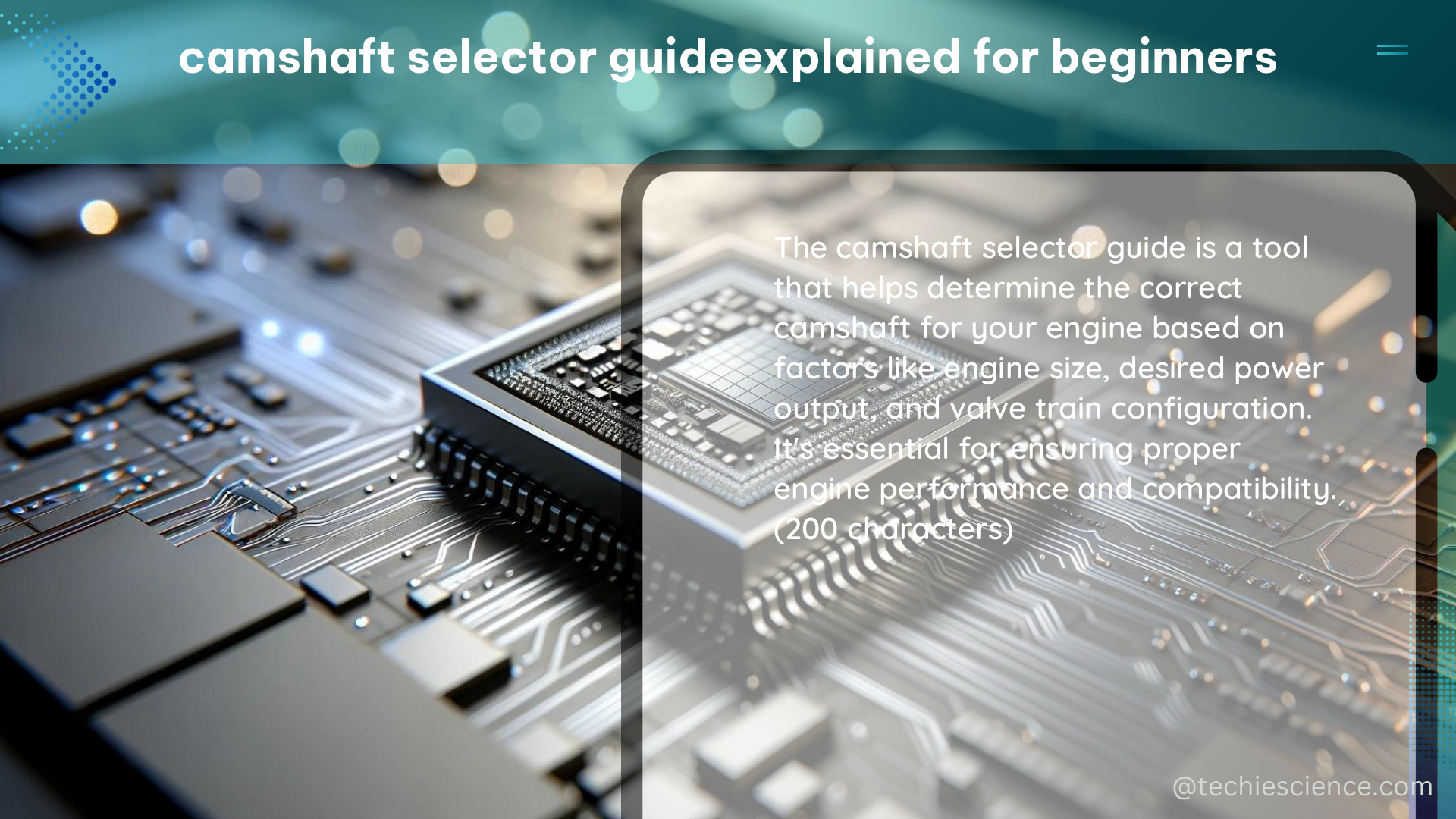 camshaft selector guideexplained for beginners