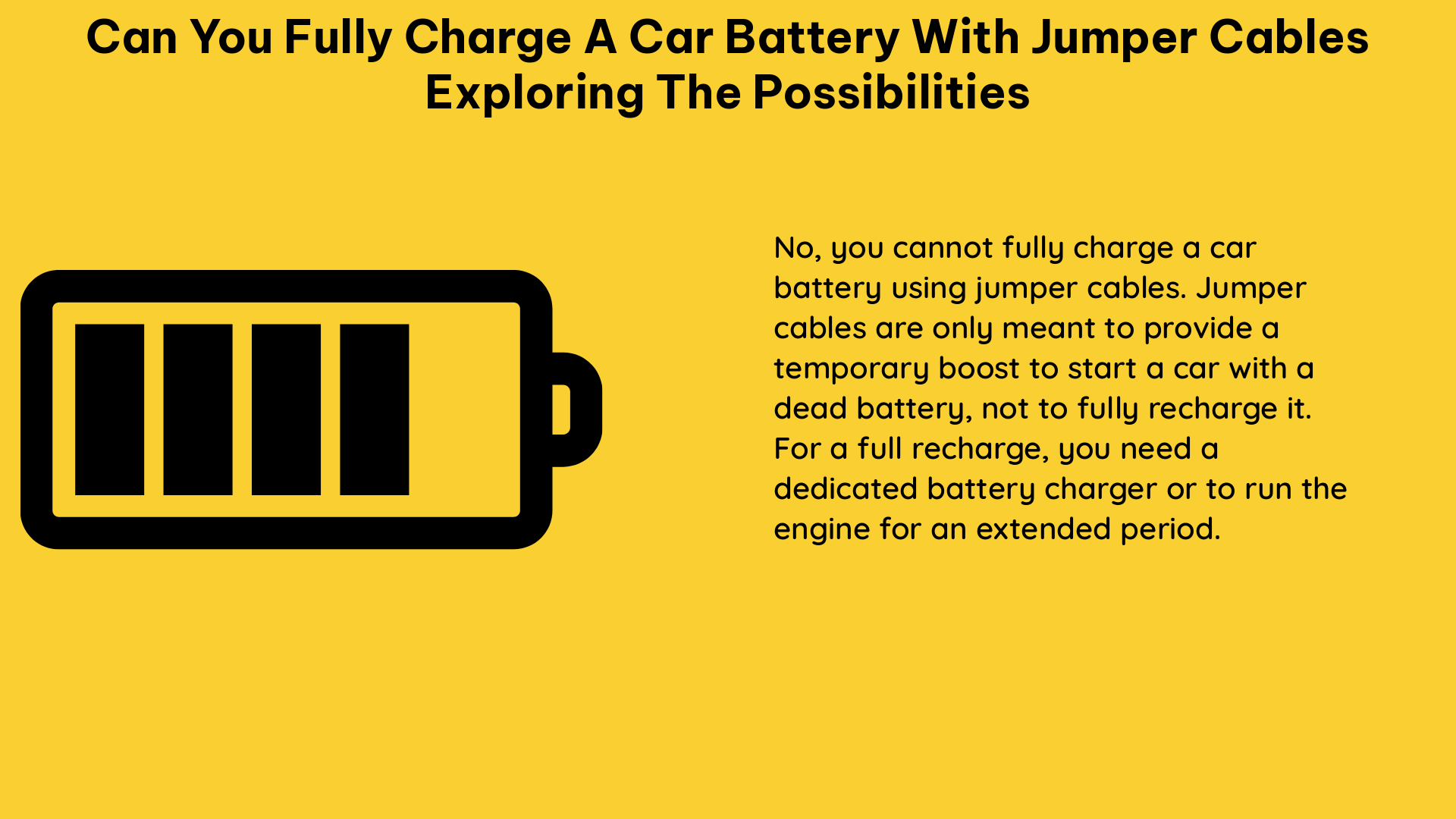 can you fully charge a car battery with jumper cables exploring the possibilities