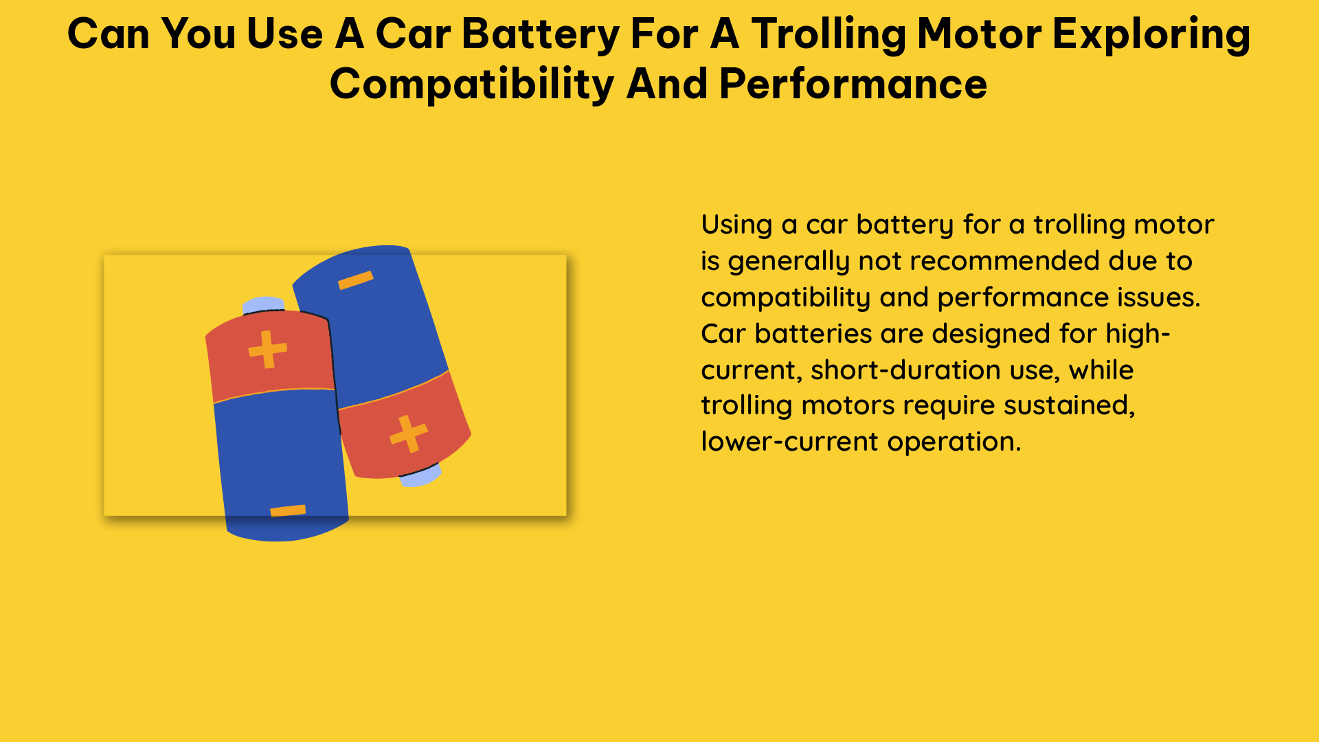 can you use a car battery for a trolling motor exploring compatibility and performance