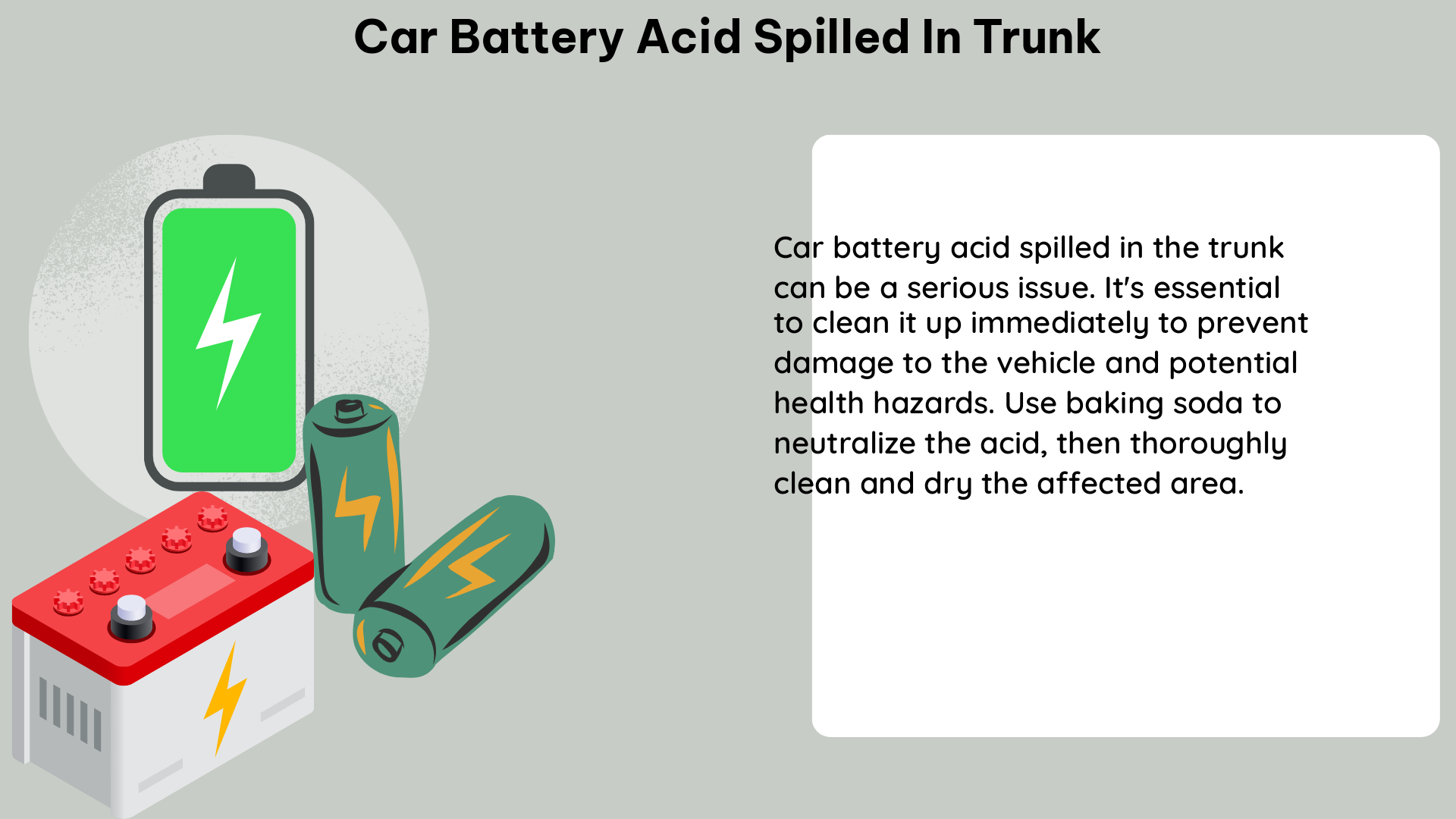 car battery acid spilled in trunk