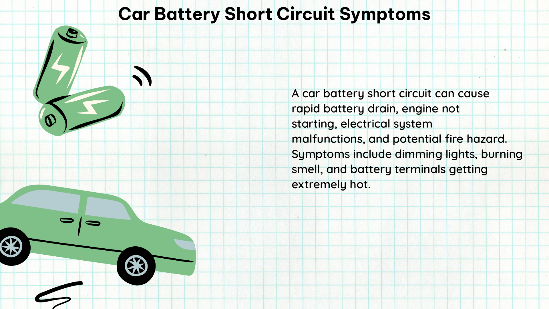 car battery short circuit symptoms