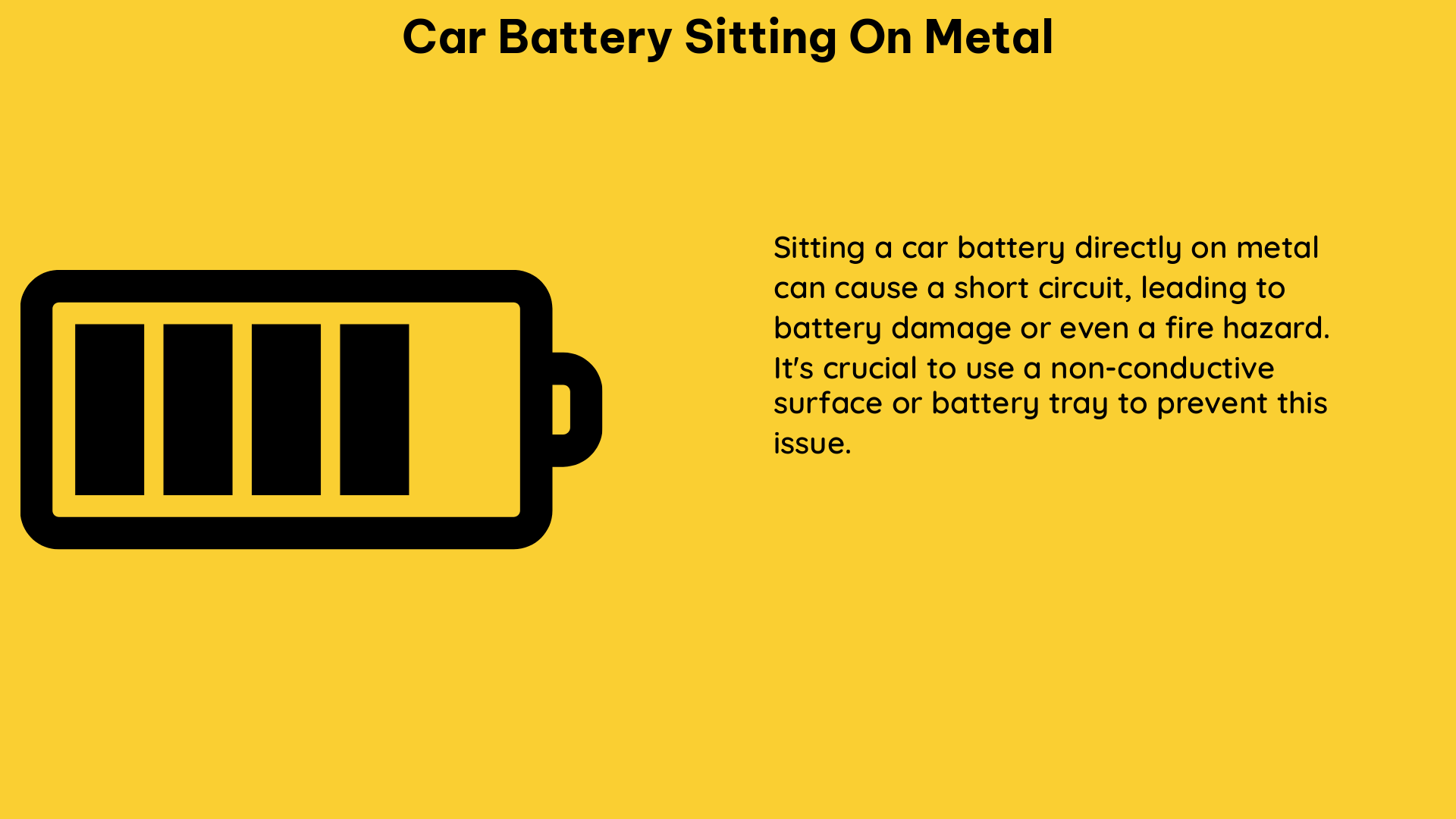 car battery sitting on metal