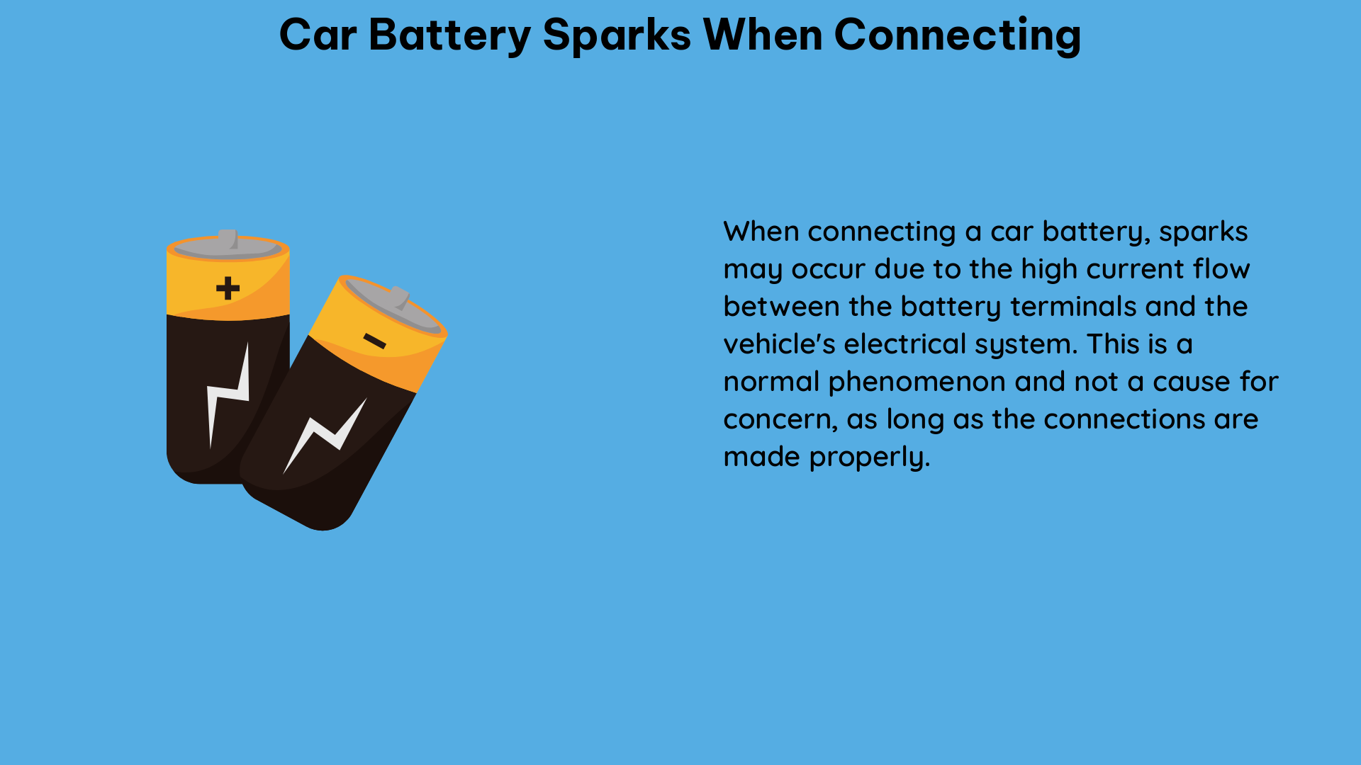 car battery sparks when connecting