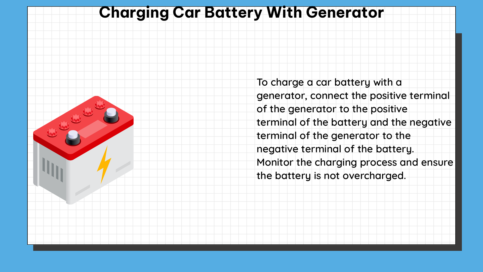 charging car battery with generator