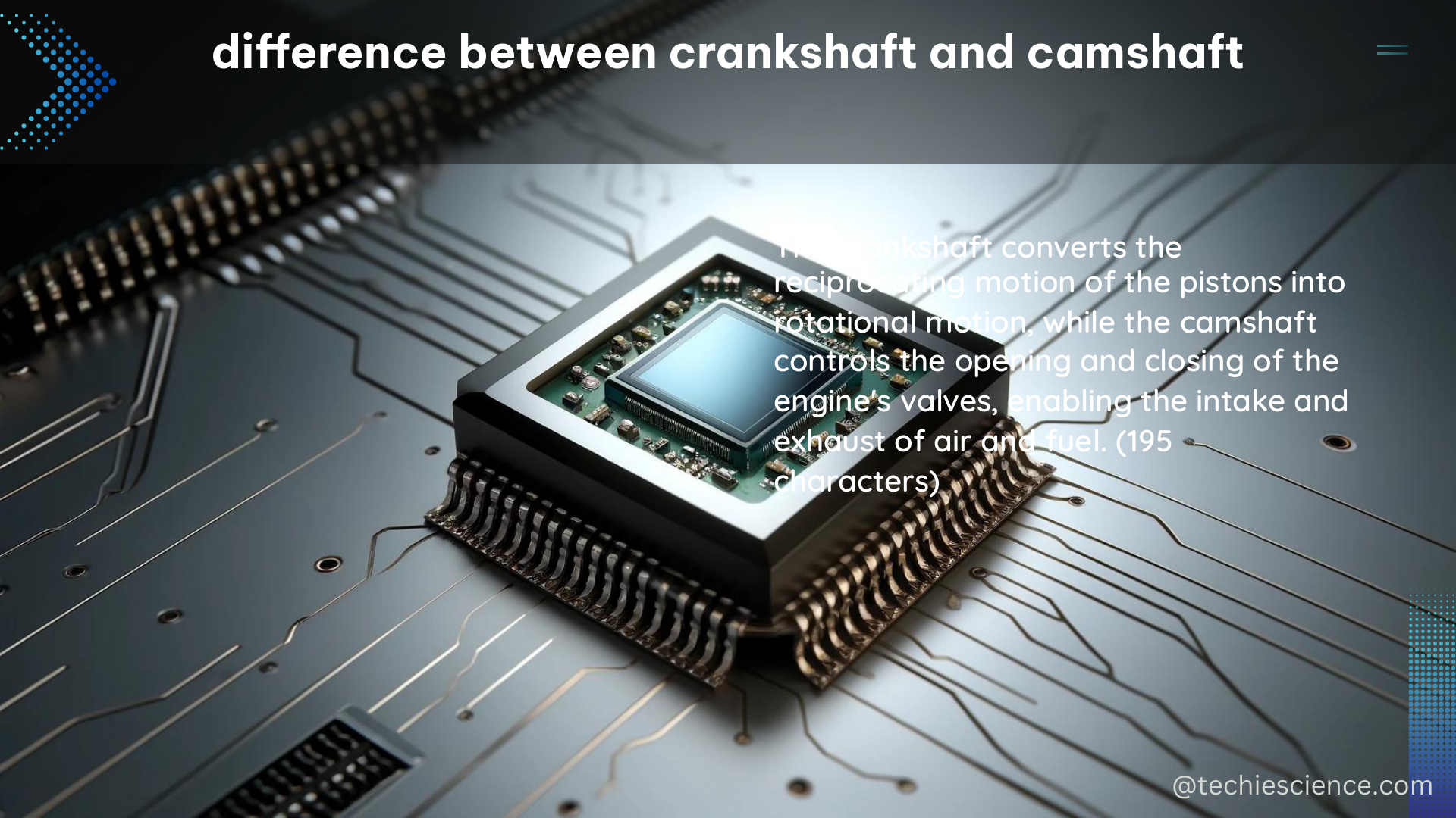 difference between crankshaft and camshaft