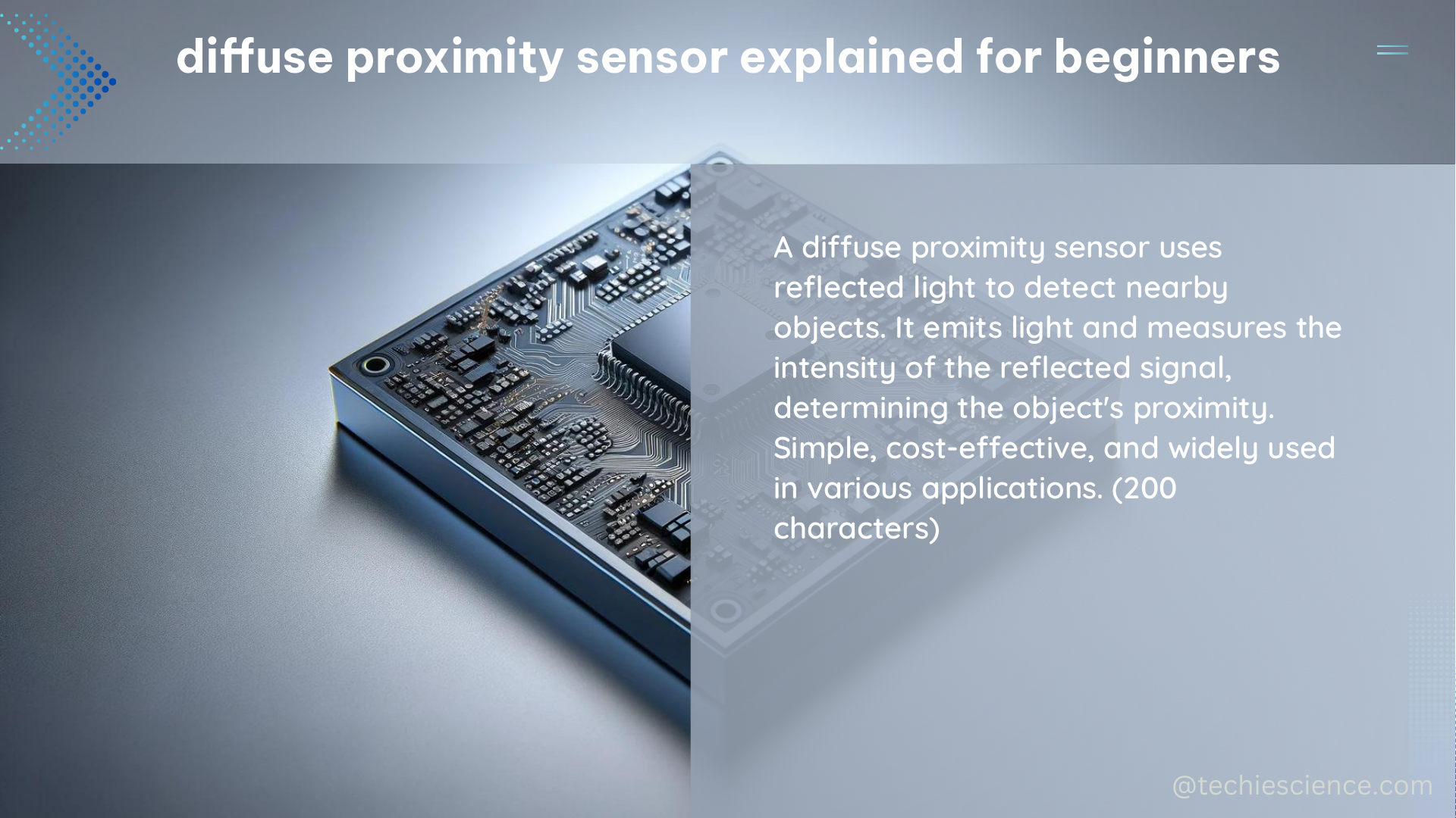 diffuse proximity sensor explained for beginners