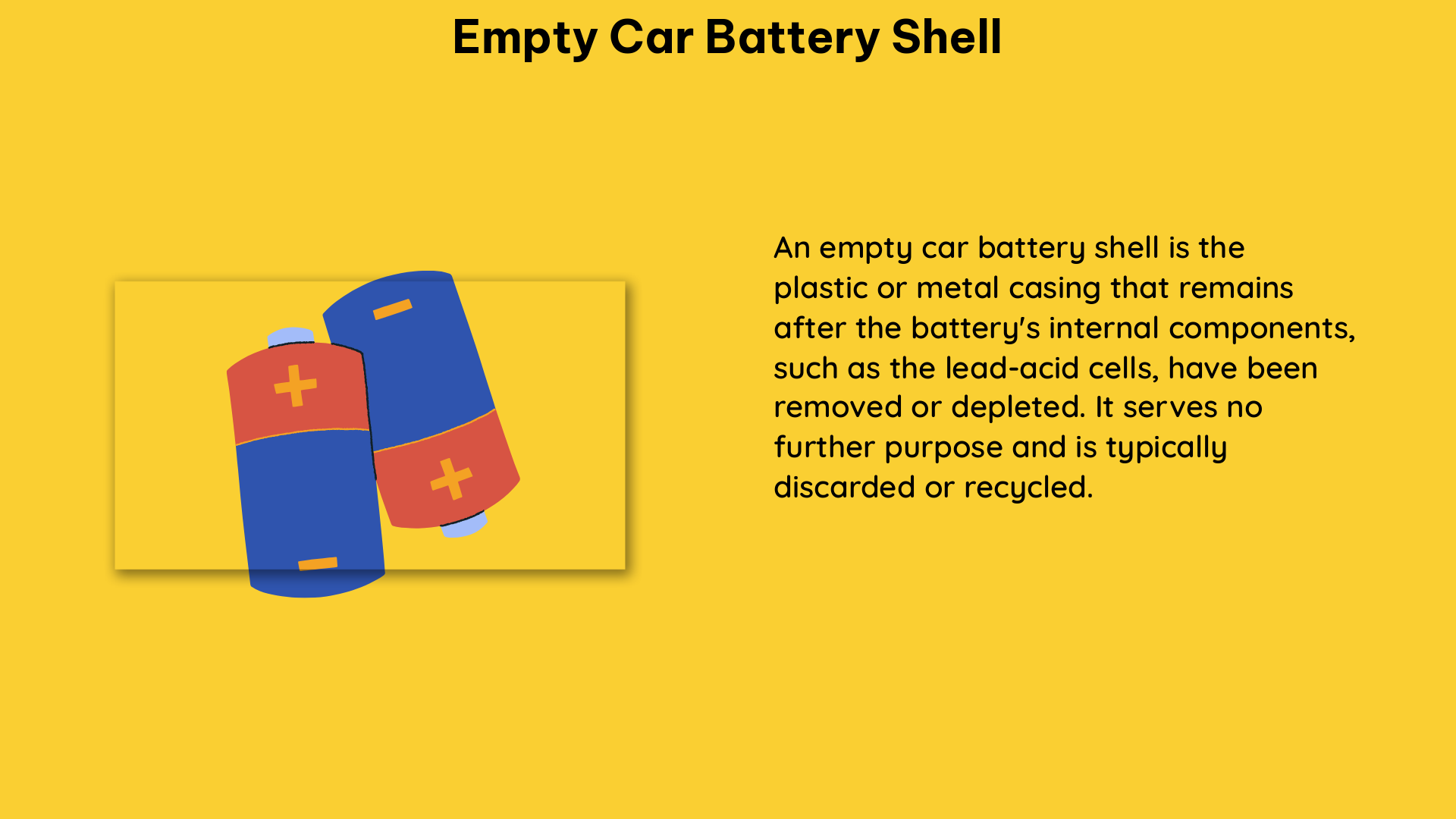 empty car battery shell