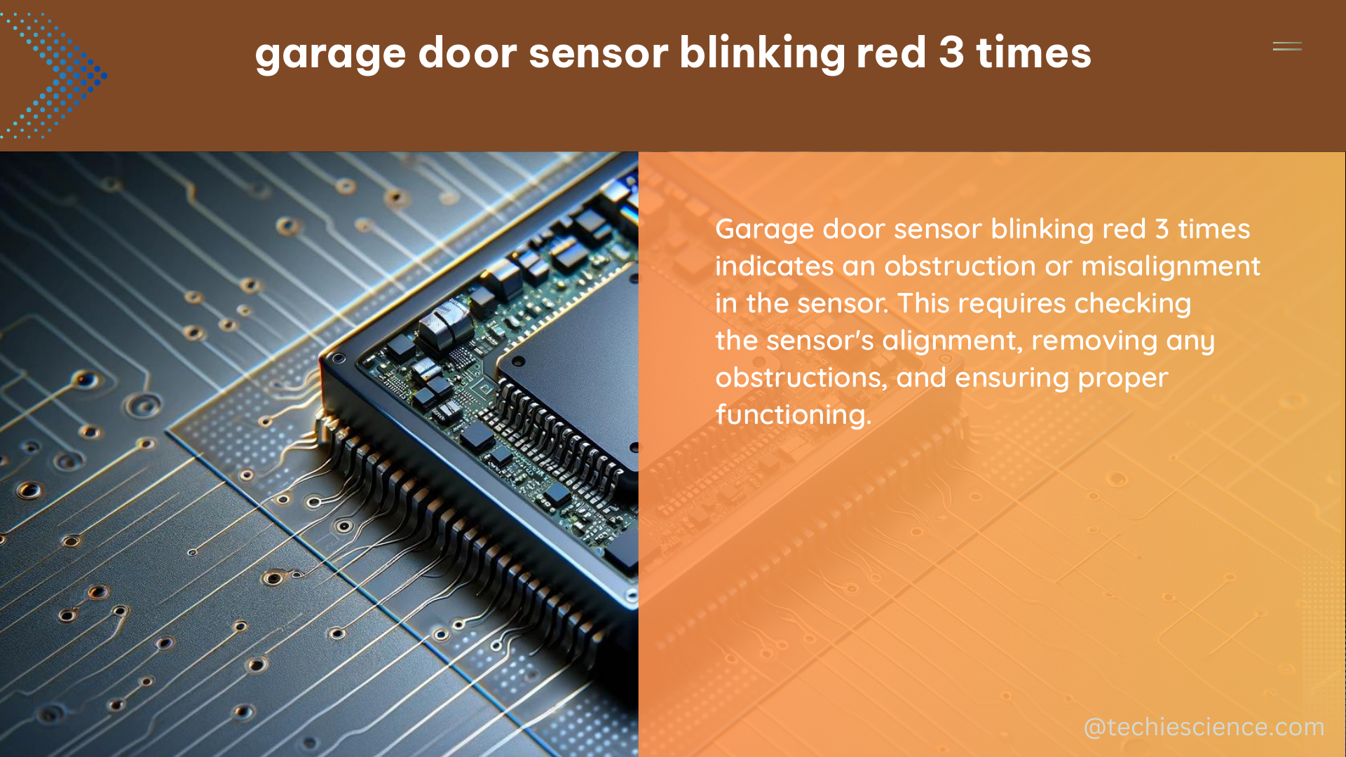 garage door sensor blinking red 3 times