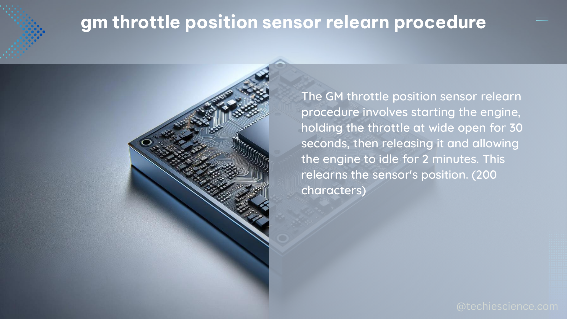 gm throttle position sensor relearn procedure