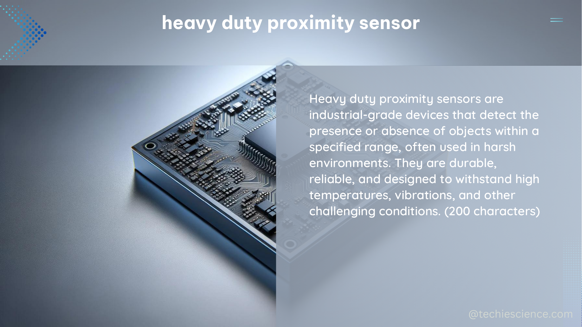 heavy duty proximity sensor