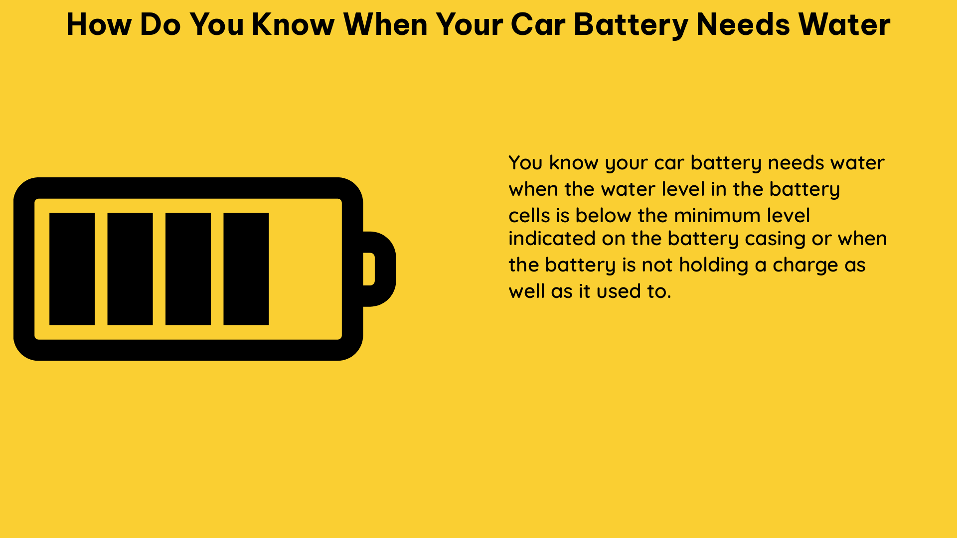 how do you know when your car battery needs water