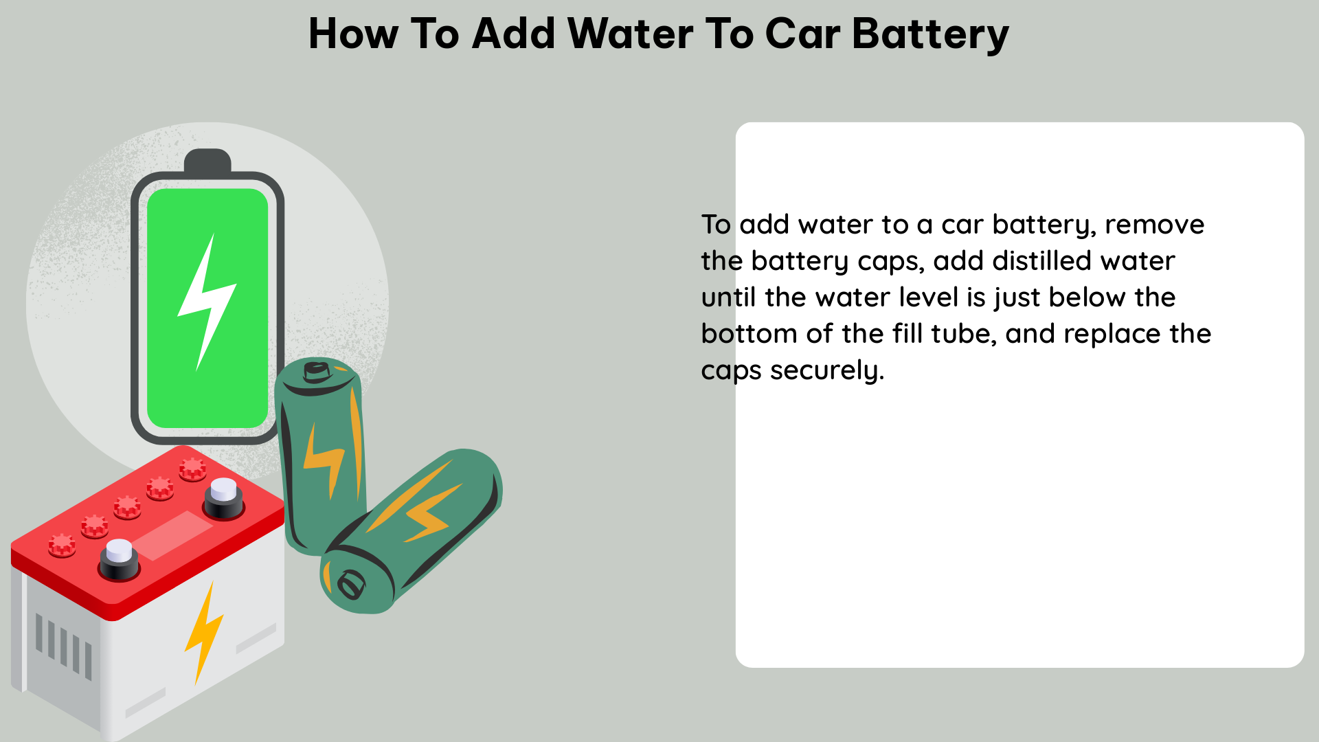 how to add water to car battery