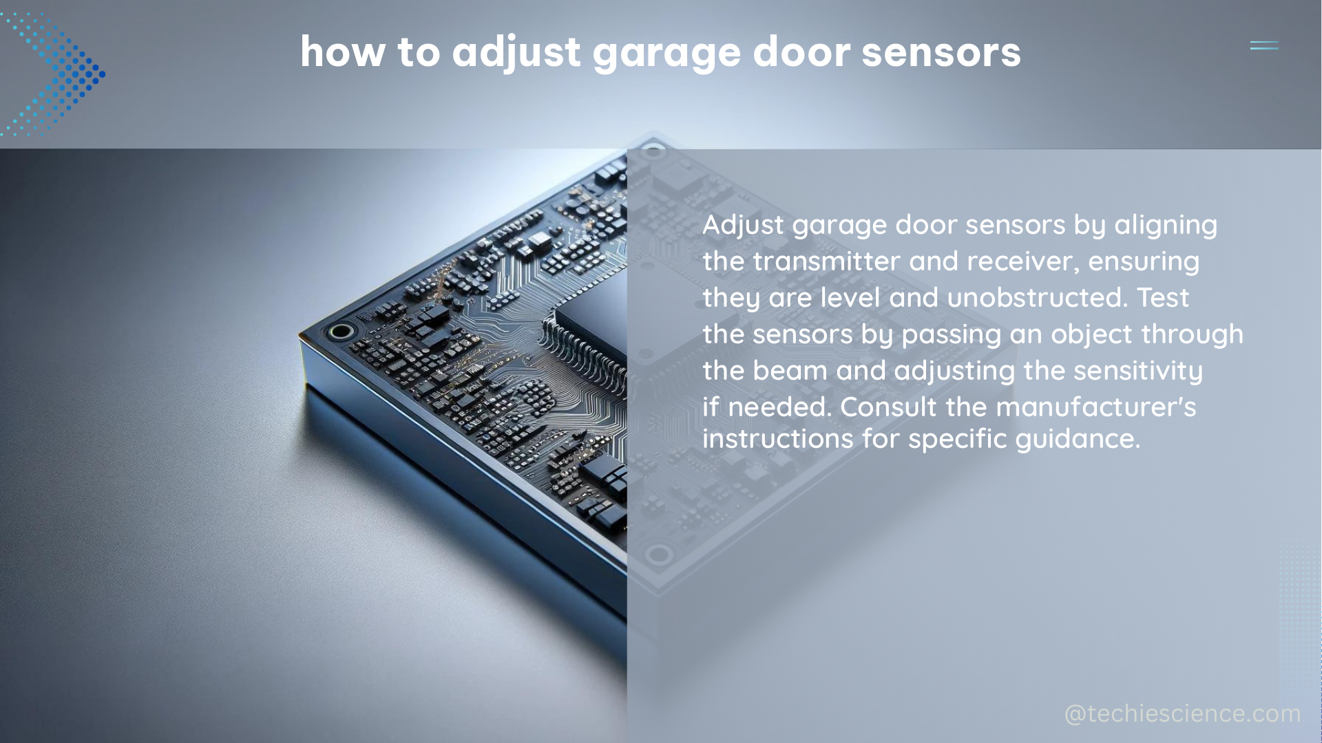 how to adjust garage door sensors