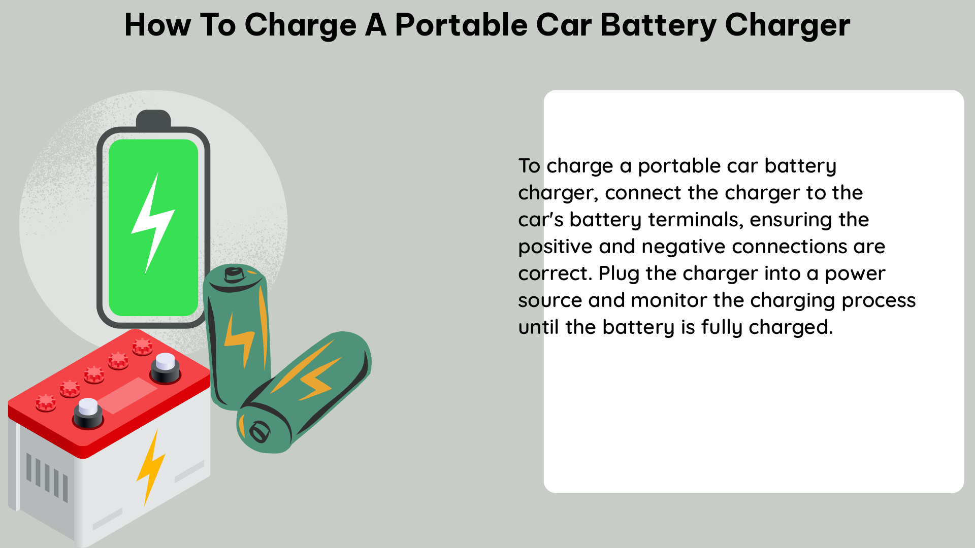 how to charge a portable car battery charger