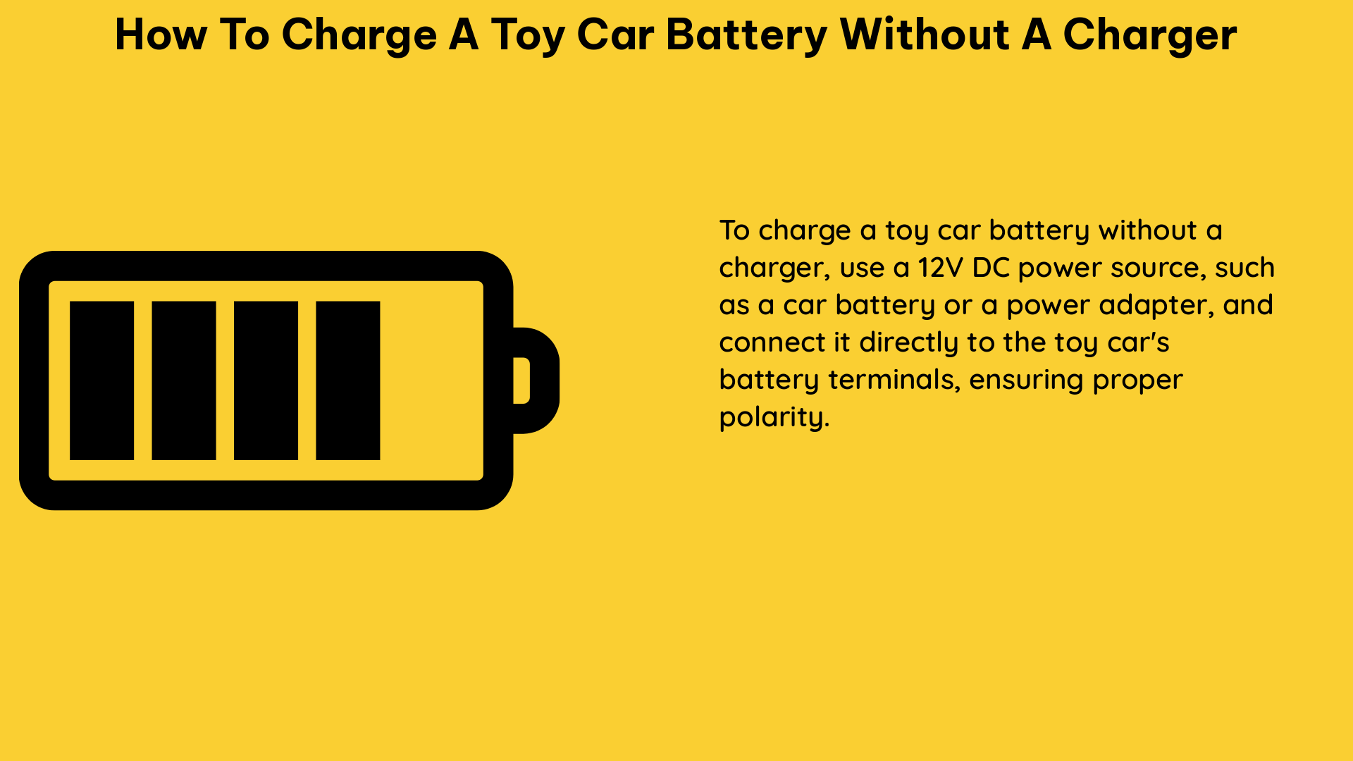 how to charge a toy car battery without a charger