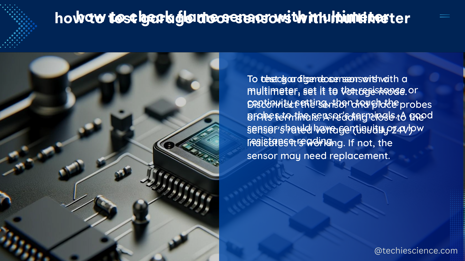 how to check flame sensor with multimeter