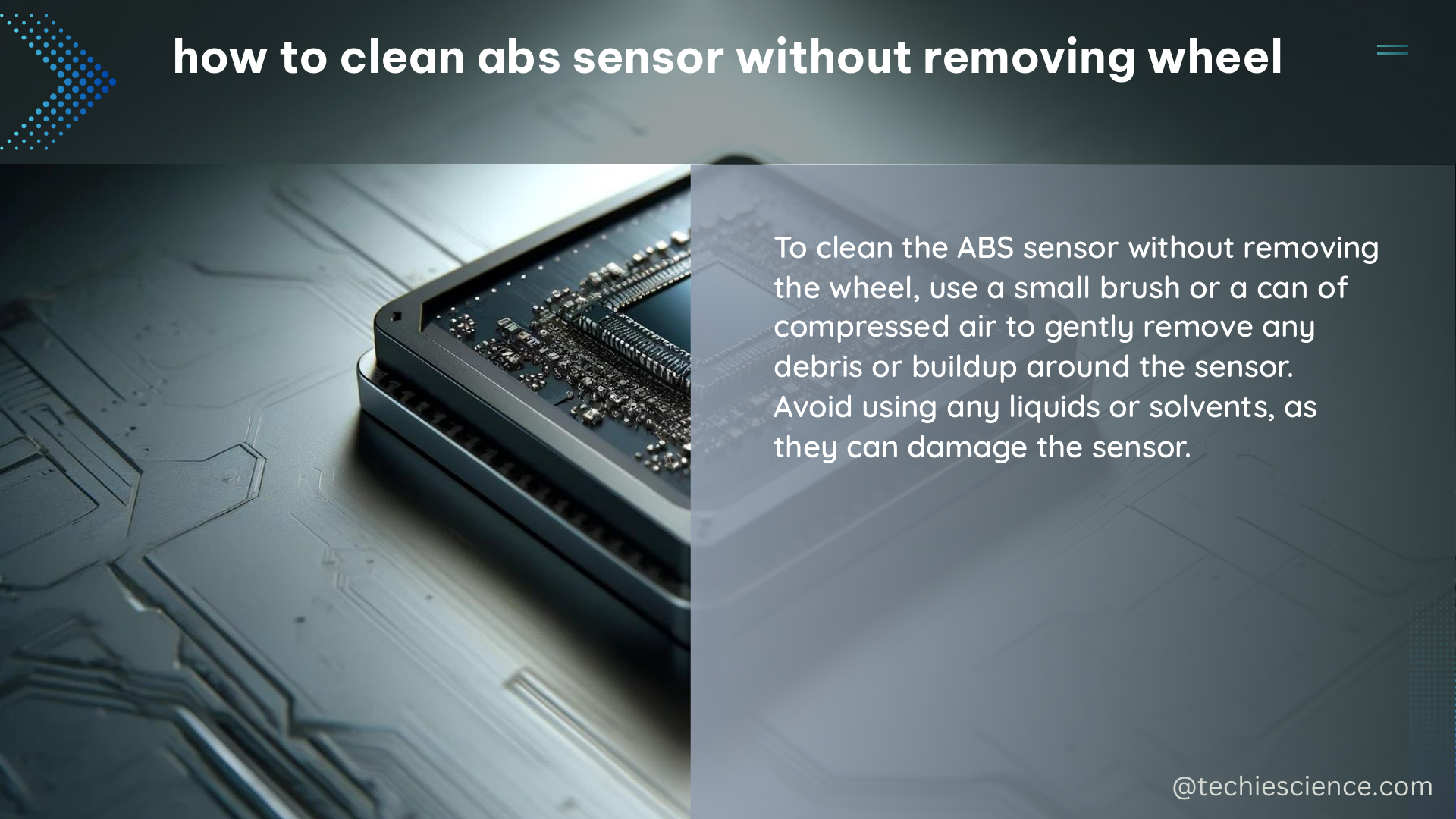 how to clean abs sensor without removing wheel