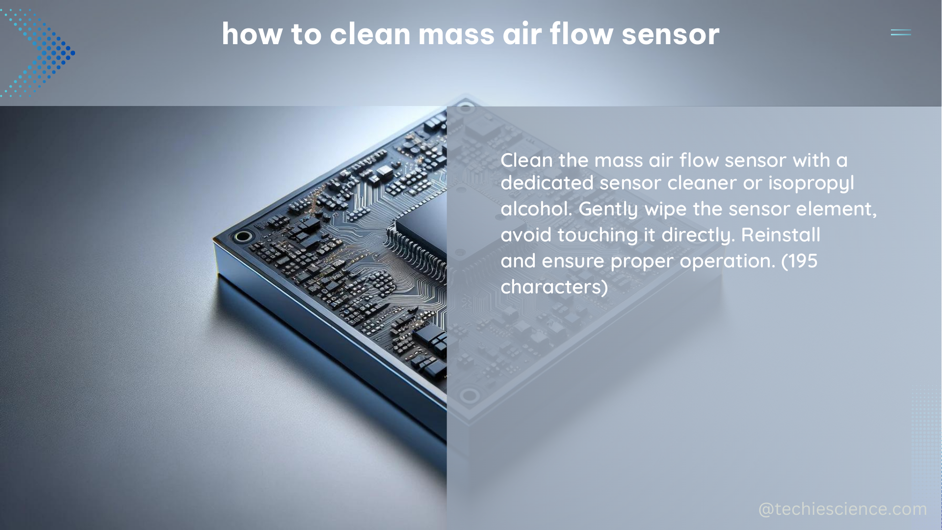 how to clean mass air flow sensor